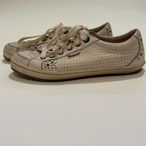 Taos White Freedom Leather Studded Sneakers
